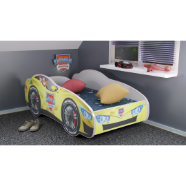Dečiji Krevet 160X80Cm (Trkački Auto) Dog Adventure Yellow