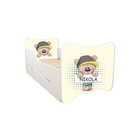 ABC Beds Dečiji Krevet sa Fiokom 160X80 cm Meda Žuti sa Imenom Vašeg Deteta