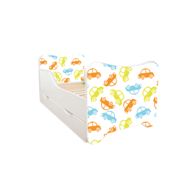 ABC Beds Dečiji Krevet sa Fiokom 160X80 cm Pastelni Autići