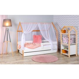 Krevet Kucica Sa Fiokom I Dušekom(9Cm) 180X80 Domek Beli (Bukva)